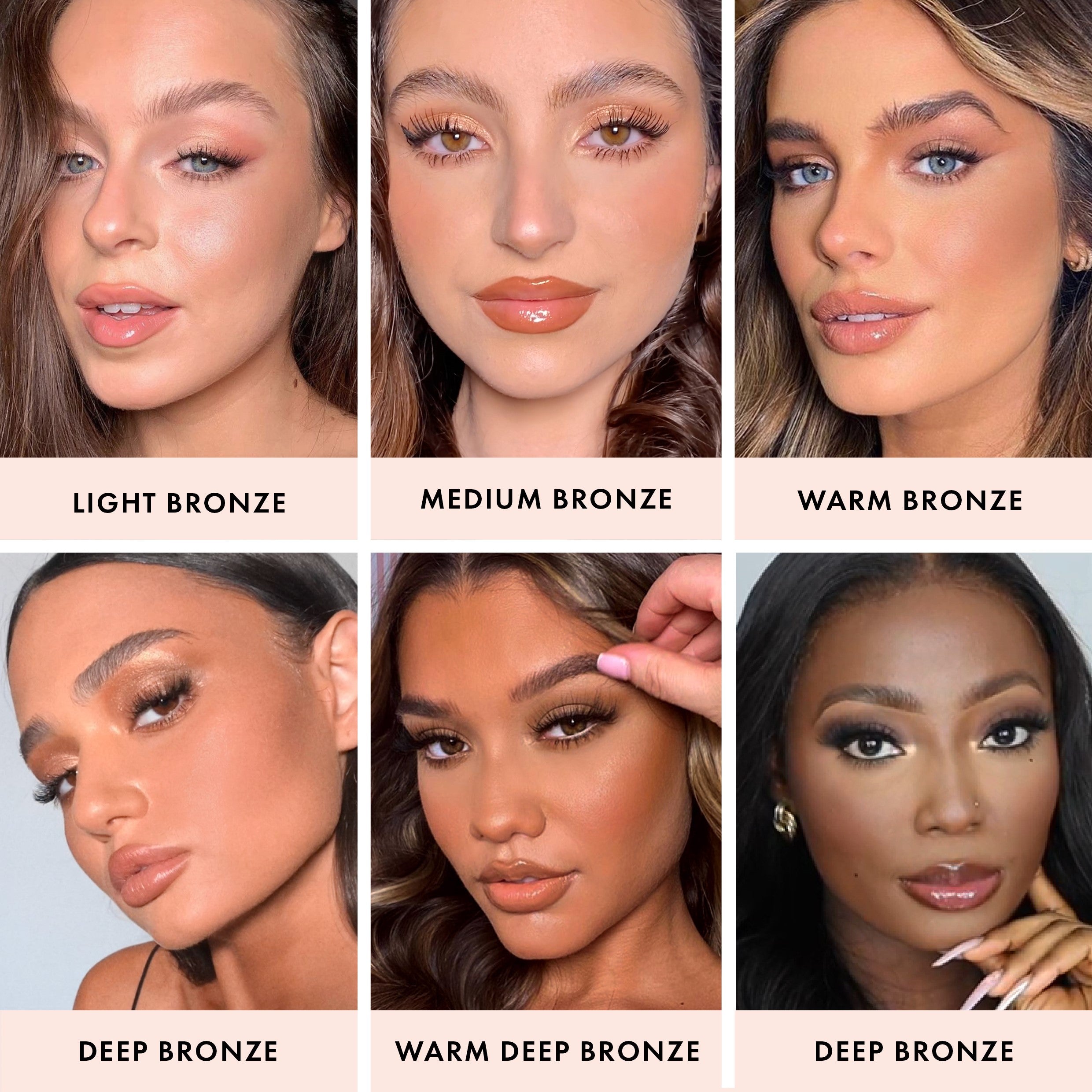 colour_Light Bronze, colour_Medium Bronze, colour_Warm Bronze, colour_Deep Bronze, colour_Warm Deep Bronze, colour_Rich Bronze