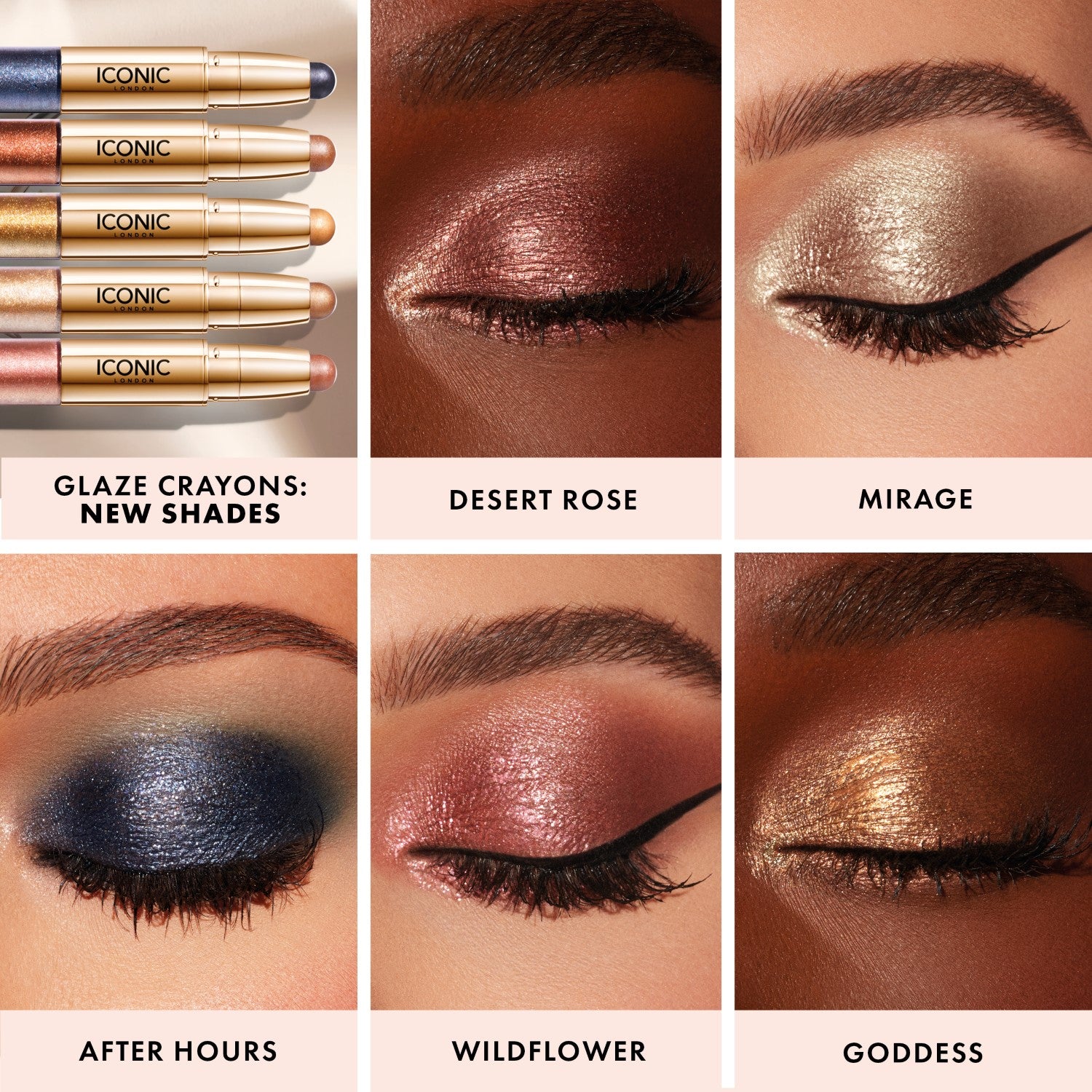 colour_After Hours (Midnight Blue), colour_Desert Rose (Maroon Plum), colour_Mirage (Nude Bronze), colour_Wildflower (True Pink), colour_Goddess (Antique Gold)