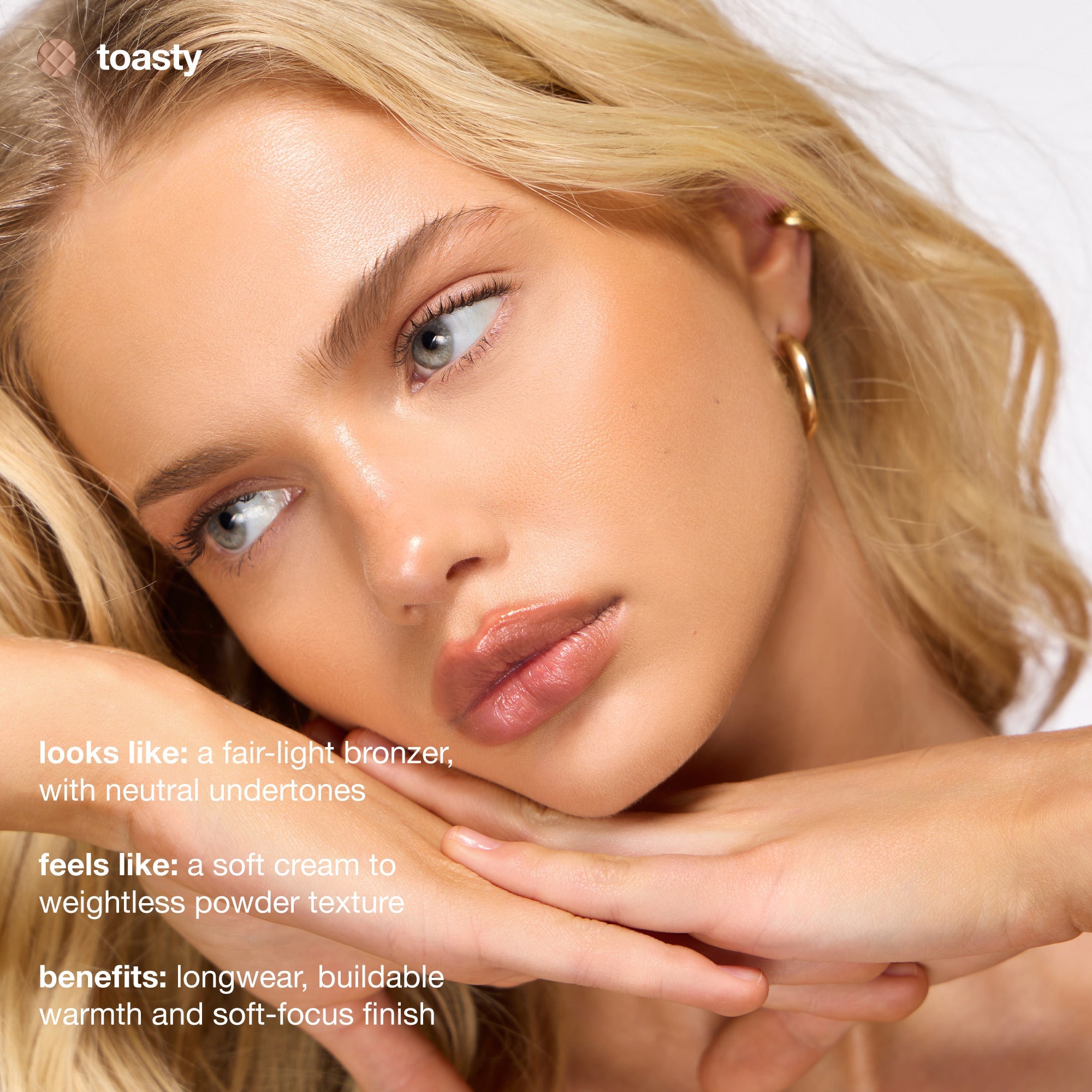 colour_Toasty, | ICONIC London Fridays Buildable Blurring Bronze. A fair-light bronzer, with neutral undertones 