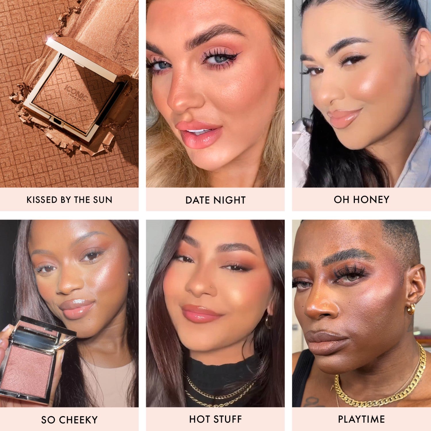 colour_Play Time Blush, colour_Oh Honey Bronzer, colour_So Cheeky Blush, colour_Date Night Bronzer, colour_Hot Stuff Blush