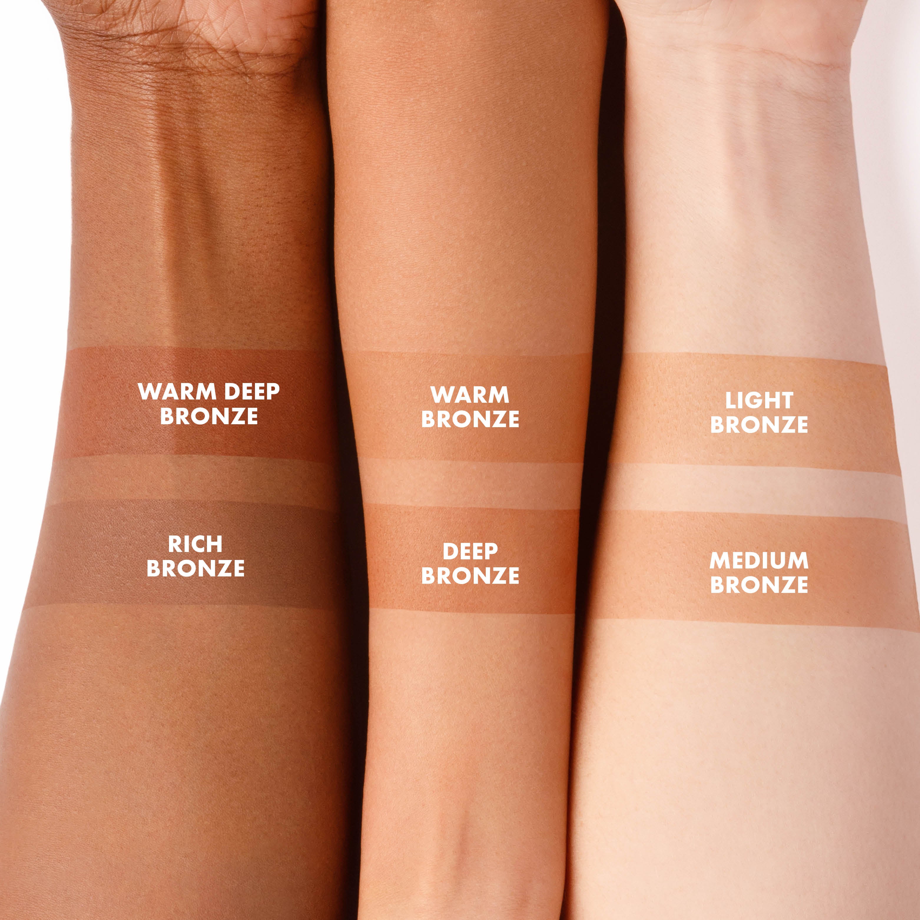 colour_Light Bronze, colour_Medium Bronze, colour_Warm Bronze, colour_Deep Bronze, colour_Warm Deep Bronze, colour_Rich Bronze