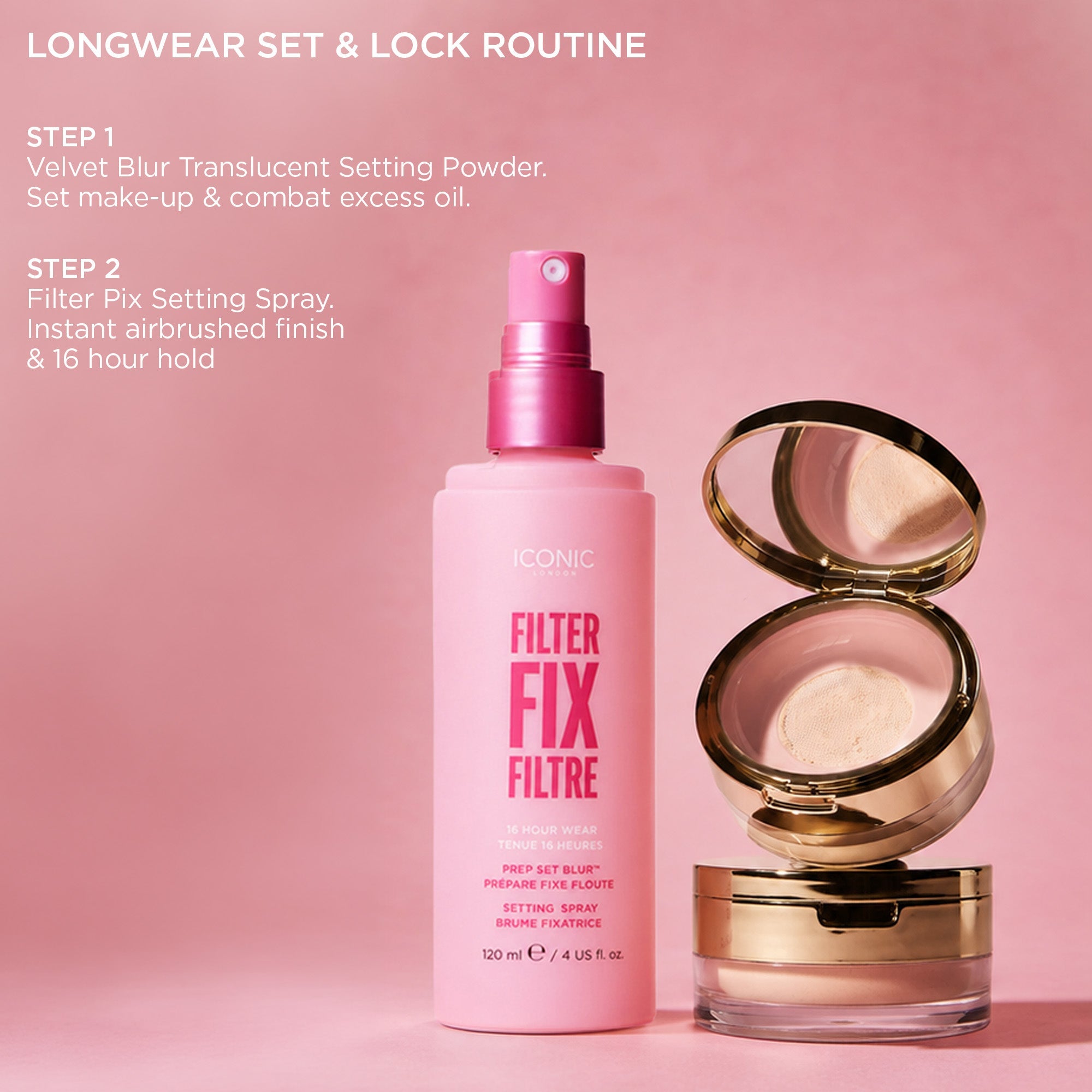 Velvet Blur Translucent Setting Powder Longwear Set & Lock Routine