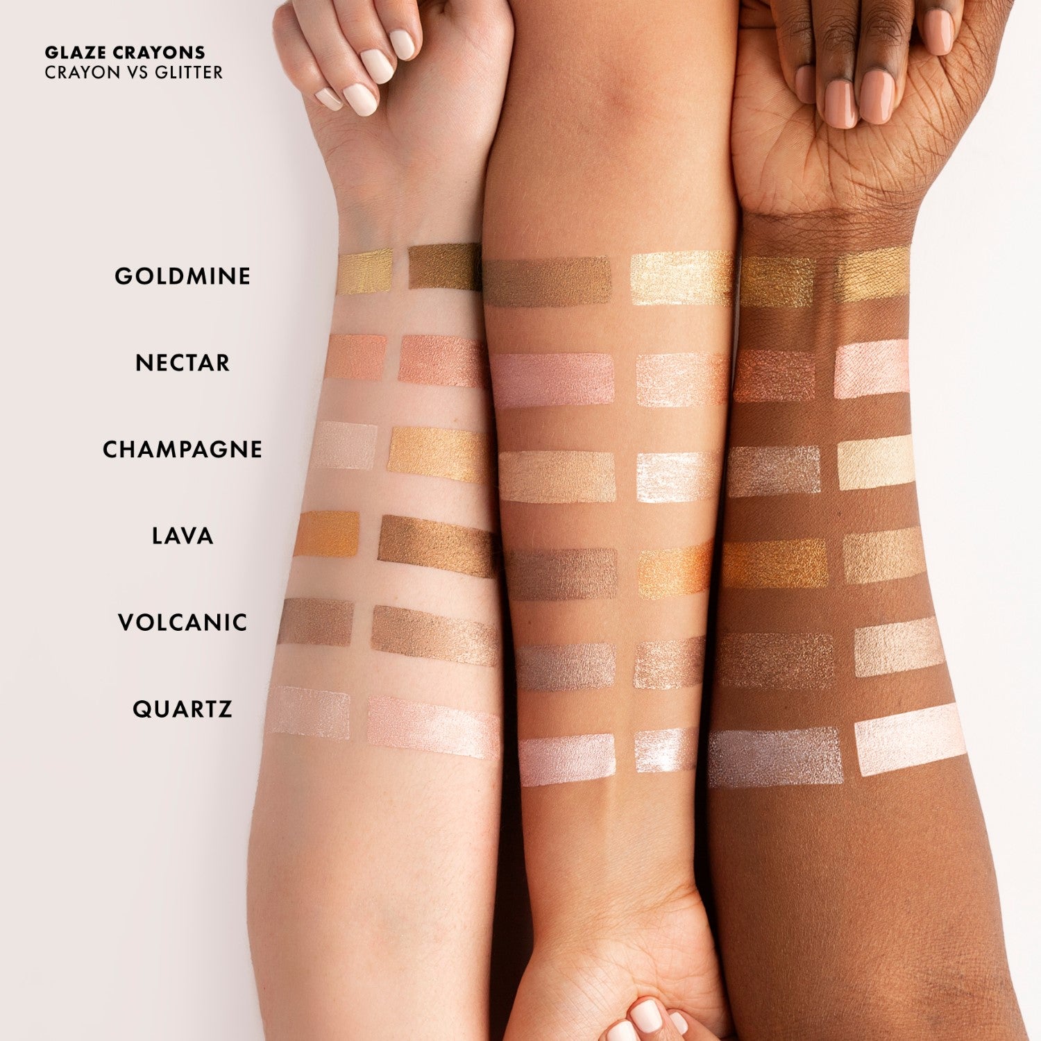 colour_Nectar (Rose Gold), colour_Lava (Burnt Copper), colour_Onyx (Gunmetal), colour_Goldmine (Show-off Gold), colour_Champagne (Original Champagne), colour_Quartz (Sugar Pink), colour_Volcanic (Molten Bronze)