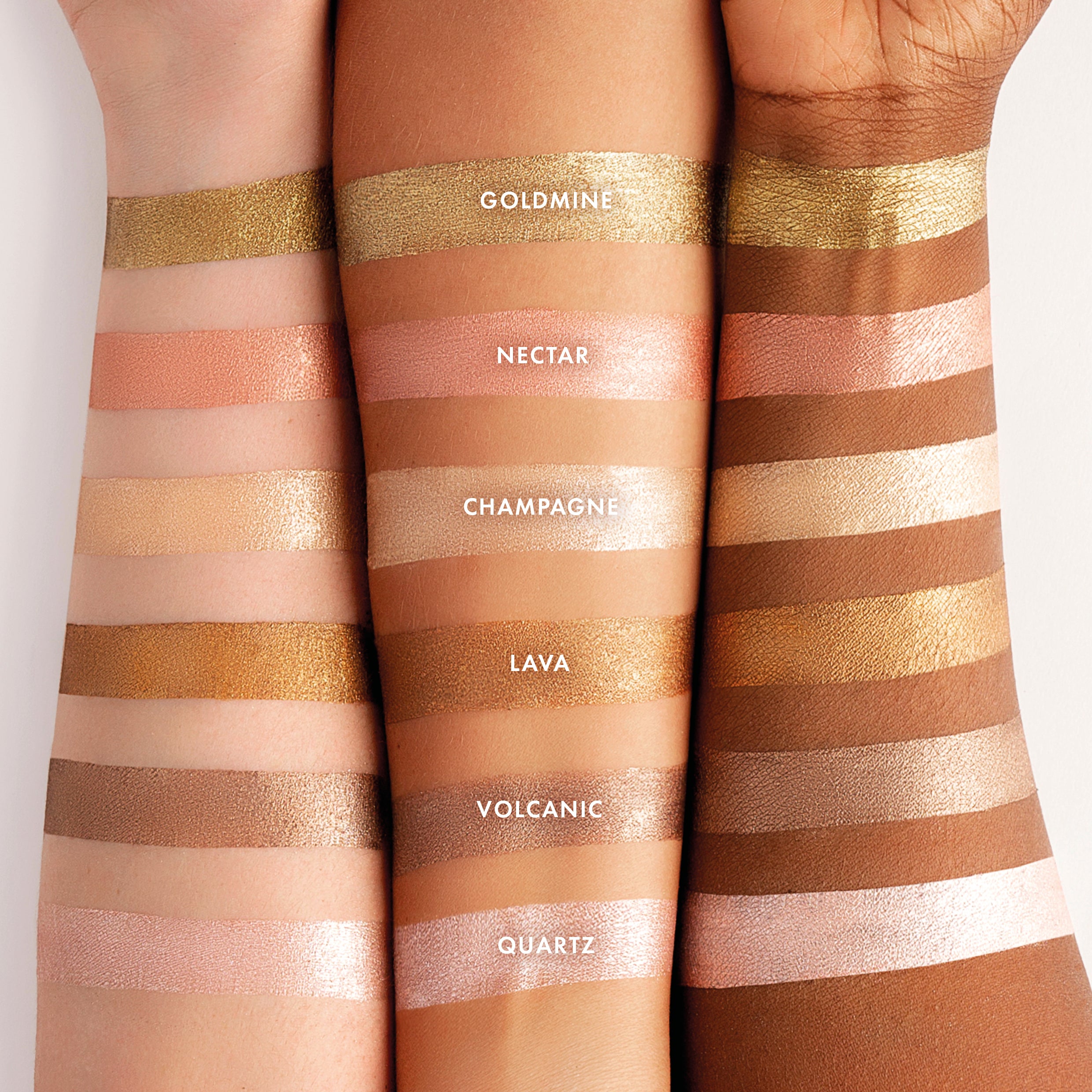 colour_Nectar (Rose Gold), colour_Lava (Burnt Copper), colour_Onyx (Gunmetal), colour_Goldmine (Show-off Gold), colour_Champagne (Original Champagne), colour_Quartz (Sugar Pink), colour_Volcanic (Molten Bronze)