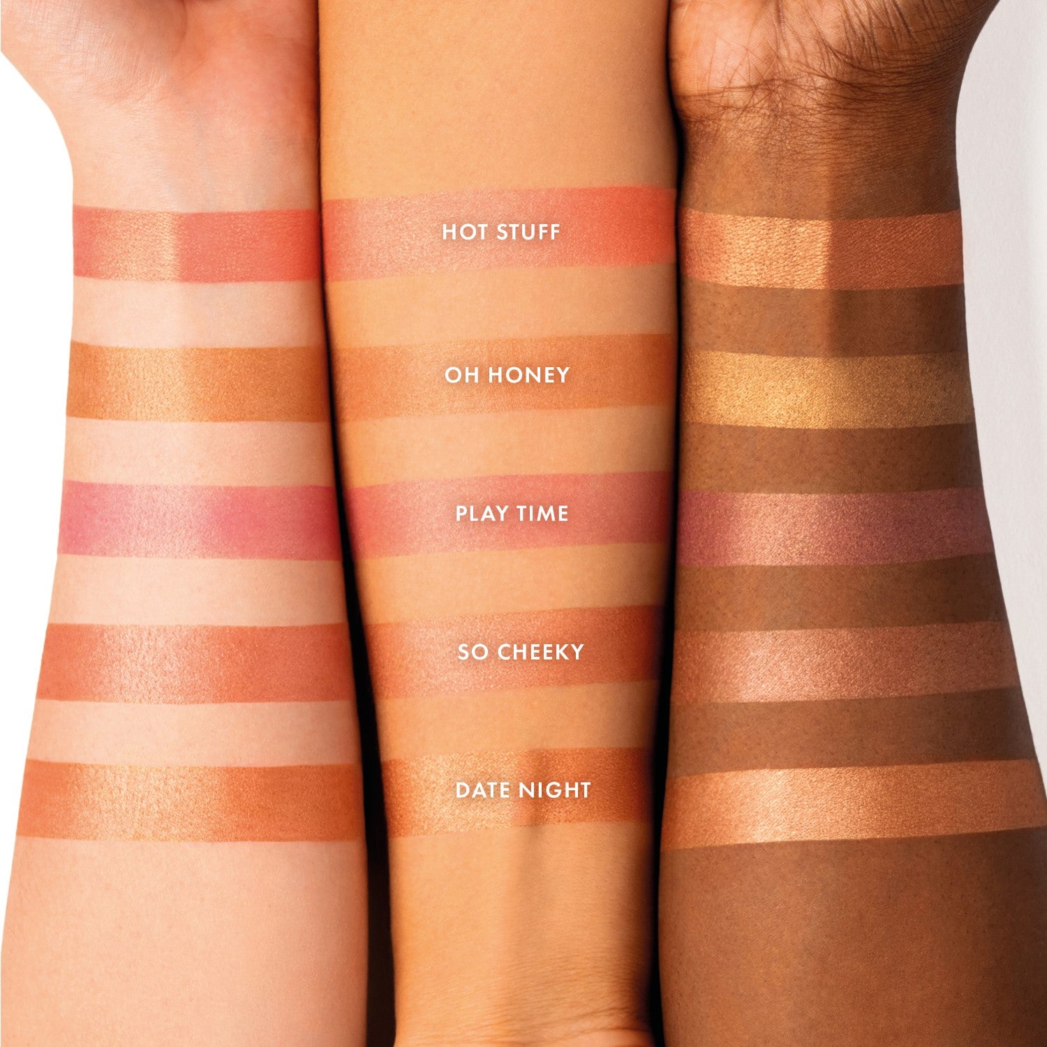 colour_Play Time Blush, colour_Oh Honey Bronzer, colour_So Cheeky Blush, colour_Date Night Bronzer, colour_Hot Stuff Blush