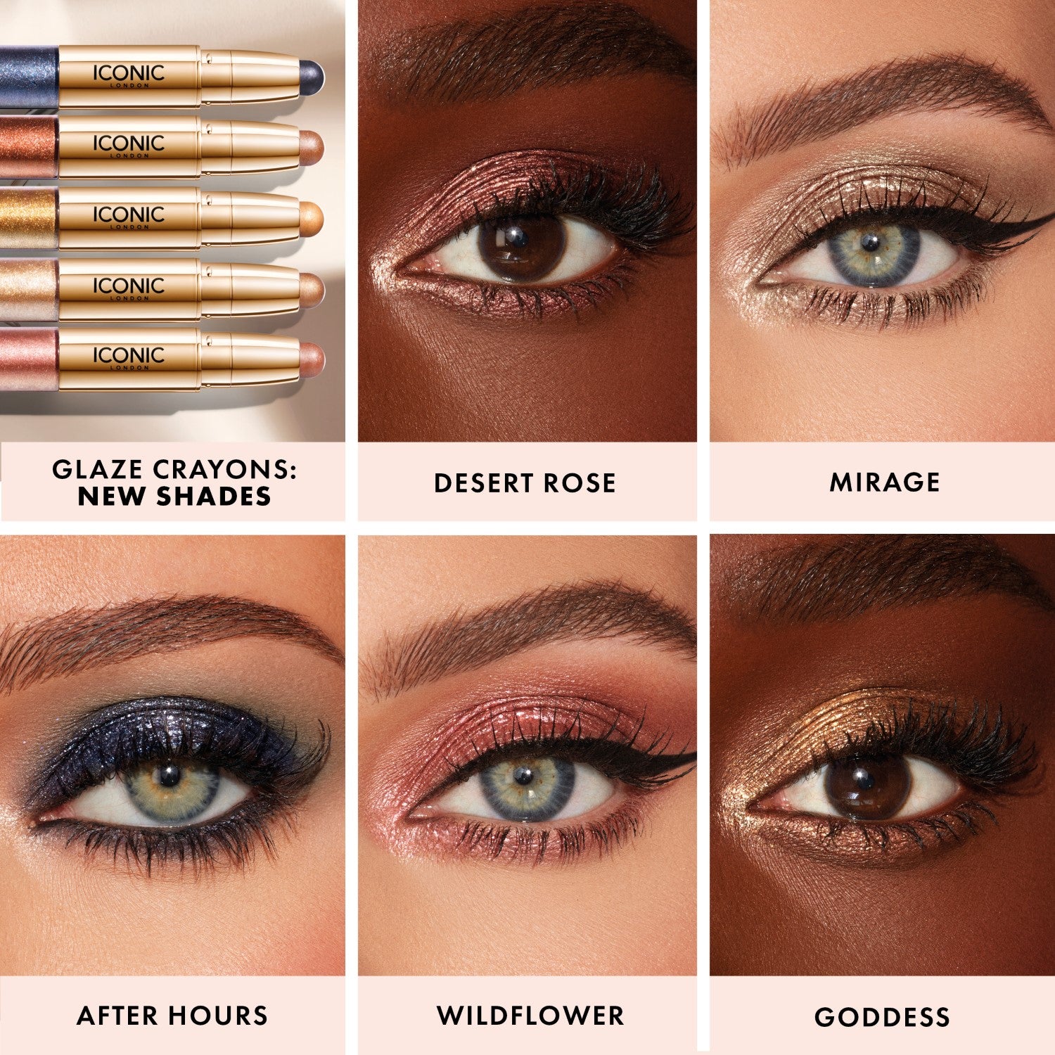 colour_After Hours (Midnight Blue), colour_Desert Rose (Maroon Plum), colour_Mirage (Nude Bronze), colour_Wildflower (True Pink), colour_Goddess (Antique Gold)