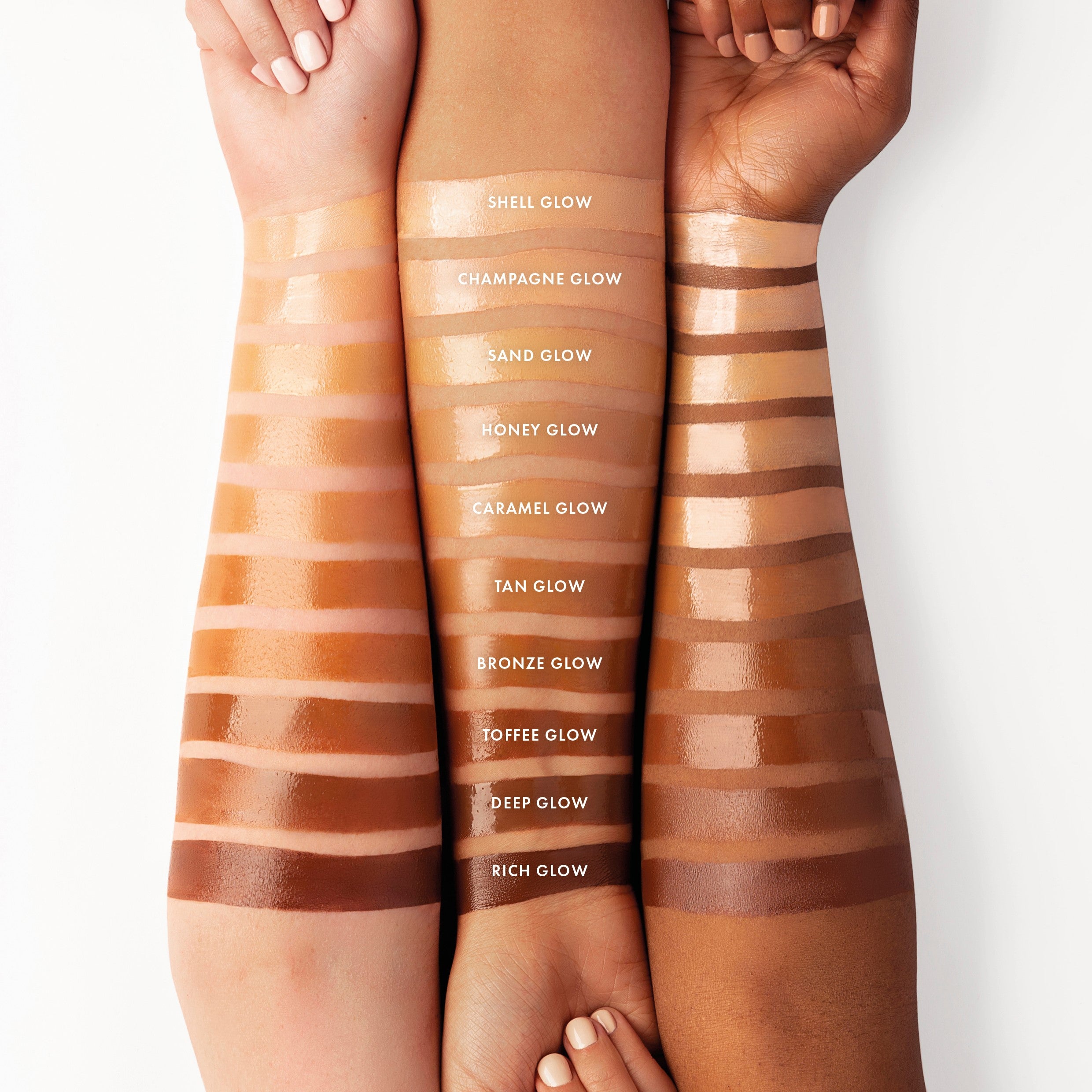 colour_Pearl Glow, colour_Shell Glow, colour_Champagne Glow, colour_Sand Glow, colour_Honey Glow, colour_Caramel Glow, colour_Tan Glow, colour_Bronze Glow, colour_Toffee Glow, colour_Deep Glow, colour_Rich Glow